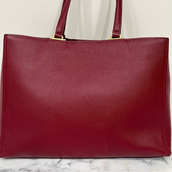 Furla Belvedere Leather Tote Shoulder Bag Red Structured Leather $378 - Picture 4 of 16